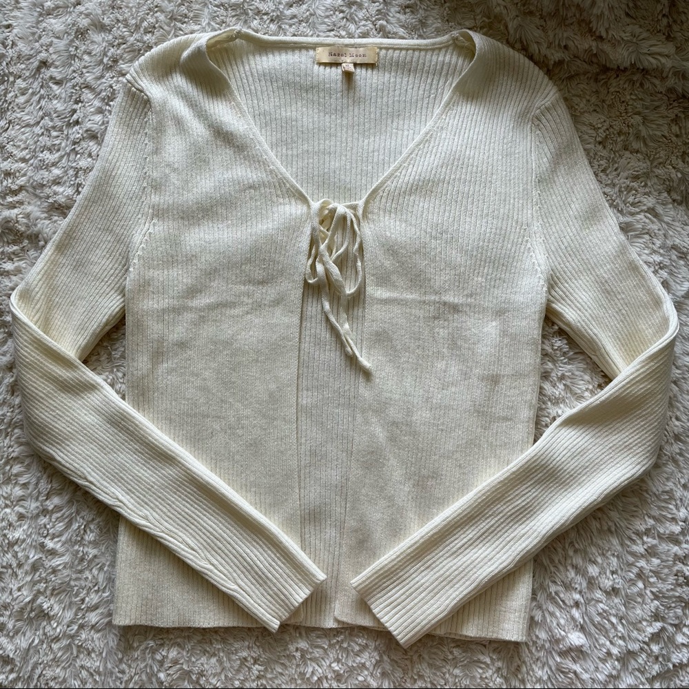 Tie front cream cardigan